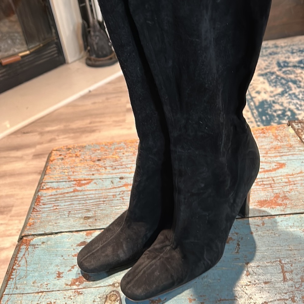 Vicini Giuseppe Zanotti Black Suede Over Knee Boots EU 38.5 Italy - Picture 4 of 8